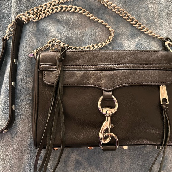 Rebecca Minkoff - Black Leather Chain Strap Bag Mini - Picture 5 of 12